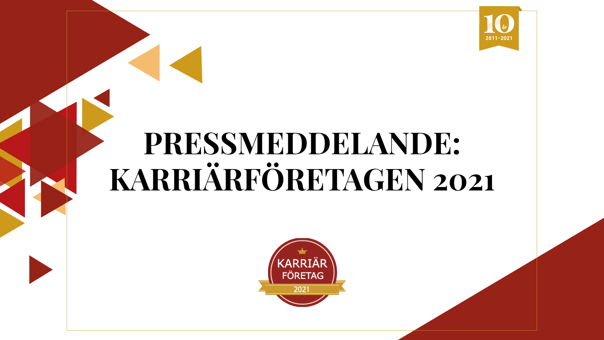 Pressmeddelande: Karriärföretagen 2021